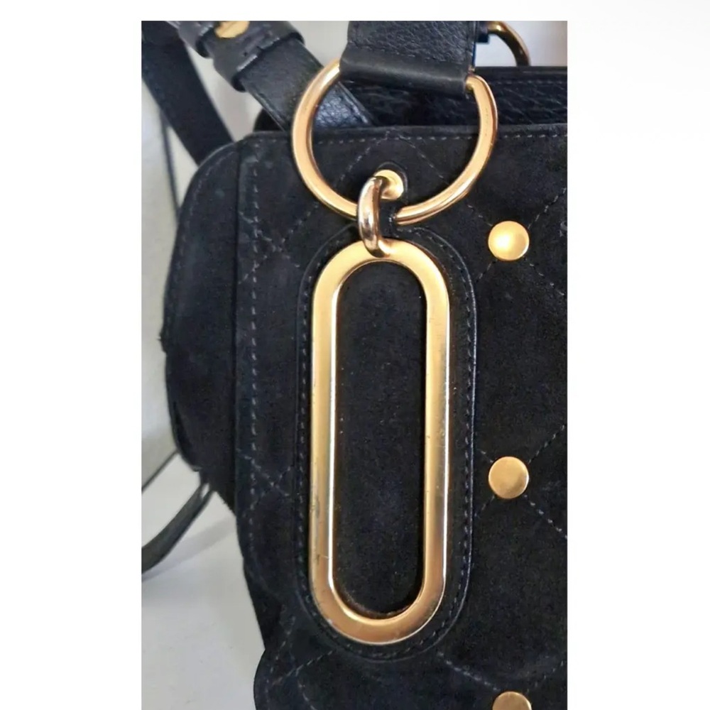 See By Chloe Small Paige Black suede and gold hardware crossbody Satchel - Picture 12 of 12
